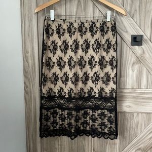 Express skirt mesh black floral detail size can